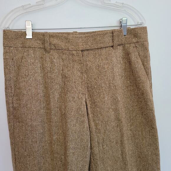 Vintage Lilly Pulitzer 90s Tweed Cropped Trousers Wool Brown Cuffed Women 8 - Picture 4 of 12